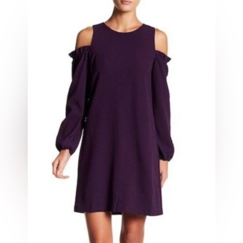NWT Eliza J Cold Shoulder Purple Shift Dress